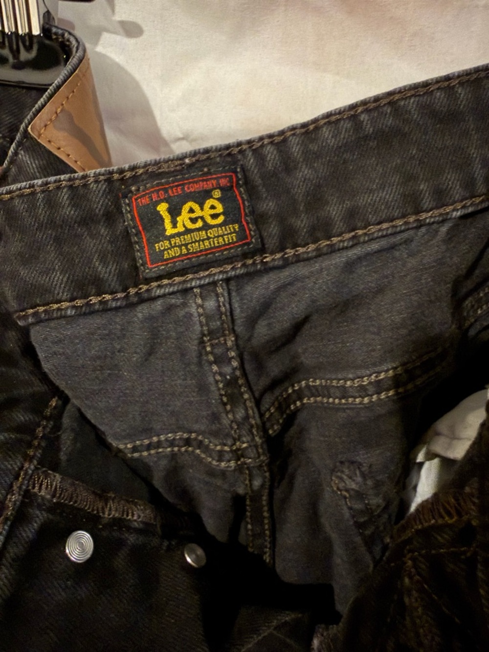 Lee Slim Fit Black Denim Jeans with Contrast Stitching